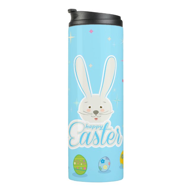 Cute Bunny Happy Easter Eggs Hunt Party Spring Thermal Tumbler (Rotated Right)
