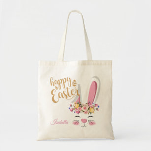 Cute Bunny Happy Easter Face 🐰 Tote Bag
