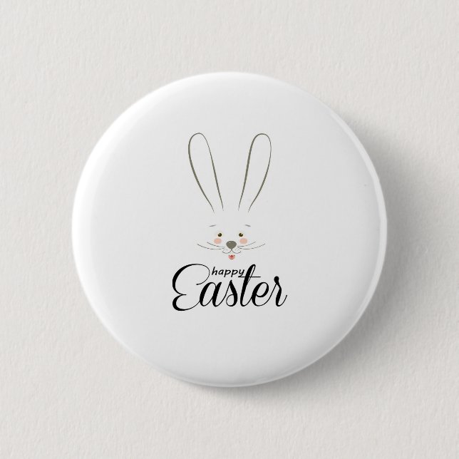CUTE BUNNY HAPPY EASTER HOLIDAY PARTY Trendy 6 Cm Round Badge (Front)