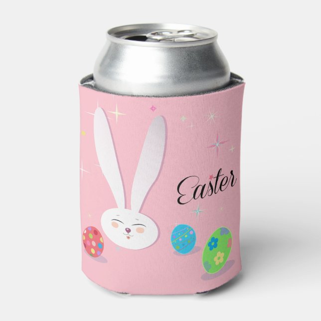 CUTE BUNNY HAPPY EASTER HOLIDAY PARTY Trendy Can Cooler (Can Front)