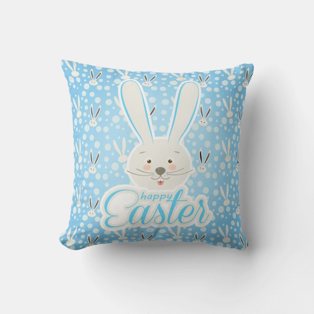CUTE BUNNY HAPPY EASTER HOLIDAY PARTY Trendy Cushion (Front)