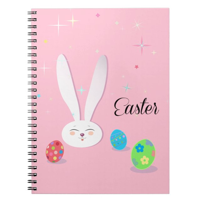 CUTE BUNNY HAPPY EASTER HOLIDAY PARTY Trendy Notebook (Front)