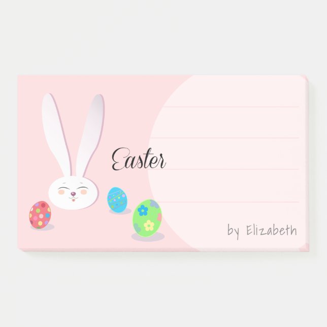 CUTE BUNNY HAPPY EASTER HOLIDAY PARTY Trendy Post-it Notes (Front)