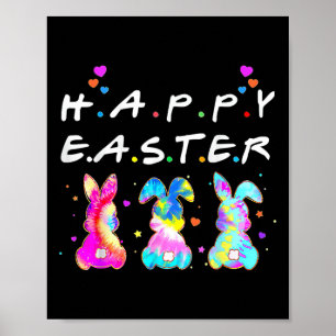 Cute Bunny Happy Easter Womens Poster