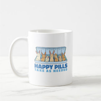 CUTE BUNNY HAPPY PILLS BOX COFFEE MUG