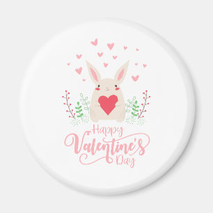 Cute Bunny Happy Valentine's Day   Magnet