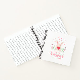 Cute Bunny Happy Valentine's Day Notebook