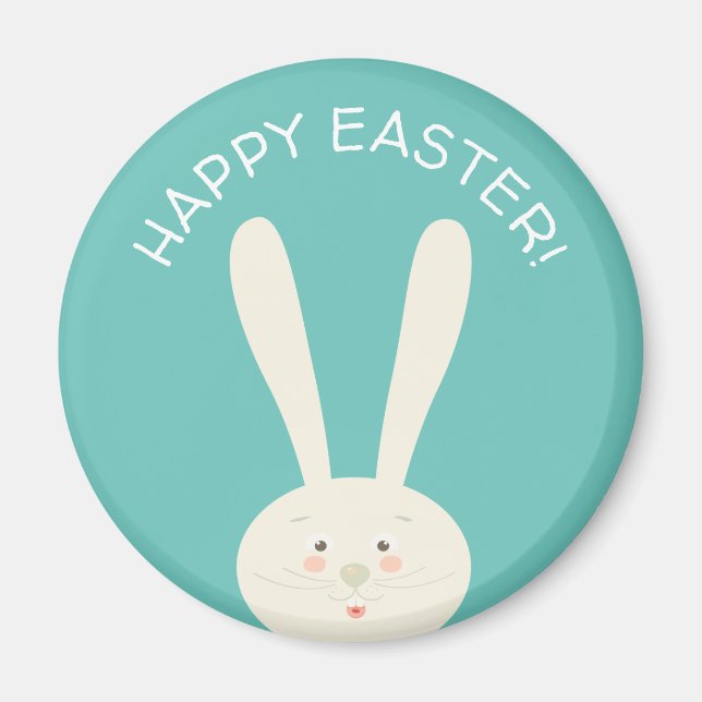 Cute Bunny Hapy Easter Eggs Hunt Party Magnet (Front)