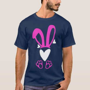 Cute Bunny Heart Bunnies Rabbit Happy Easter Egg H T-Shirt