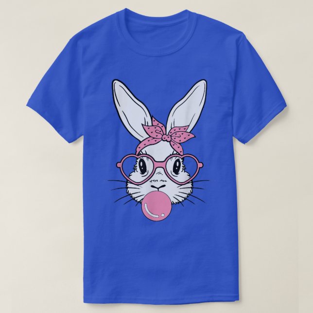 Cute Bunny Heart Glasses Bubblegum for Women Kids  T-Shirt (Design Front)