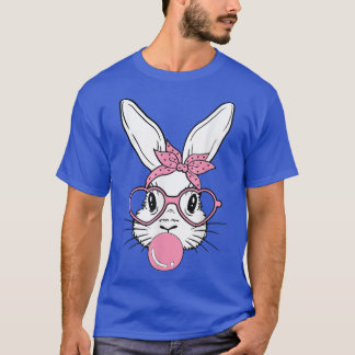 Cute Bunny Heart Glasses Bubblegum for Women Kids  T-Shirt