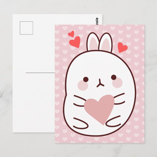 Cute Bunny Heart   Postcard (Front/Back)