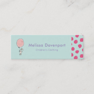 Cute Bunny Holding a Balloon Mini Business Card
