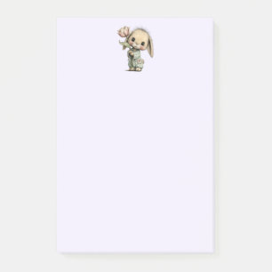 Cute Bunny Holding a Tulip Post-it Notes