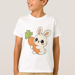 Cute Bunny Holding Carrot Kids T-Shirt