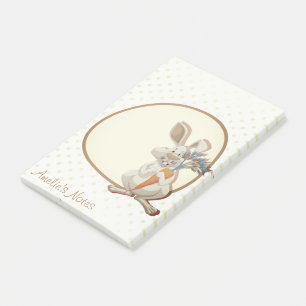 Cute Bunny Holding Carrot With Dots Personalised Post-it Notes