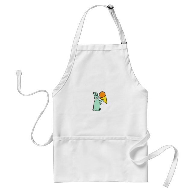 Cute Bunny Holding Ice Cream Standard Apron (Front)