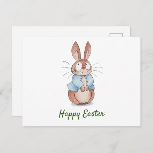 Cute bunny holiday postcard
