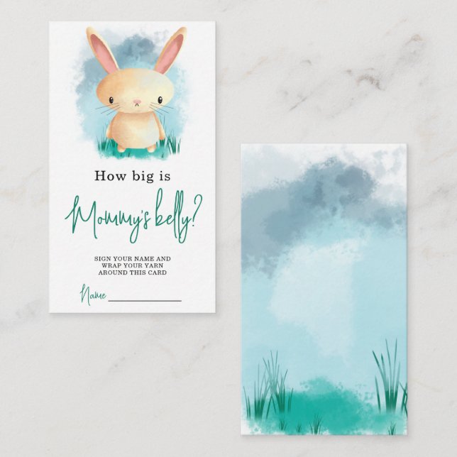 Cute bunny How big is mummy's belly Enclosure Card (Front/Back)