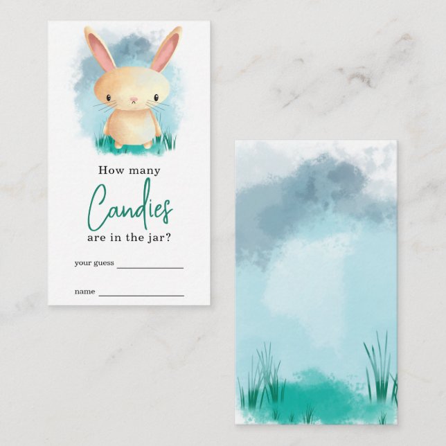 Cute bunny How many candies game Enclosure Card (Front/Back)