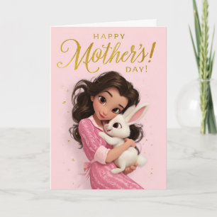 Cute Bunny Hug Mother’s Day Card
