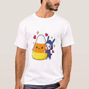 Cute Bunny Hugging Candy Corn T-Shirt