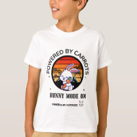 Cute Bunny Hugging Carrot Retro Sunset T-Shirt
