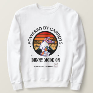 Cute Bunny Hugging Carrot Retro Sunset T-Shirt Sweatshirt