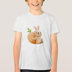 Cute Bunny Hugging Carrot Tri-Blend Shirt