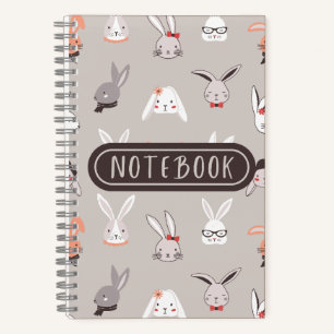 Cute Bunny Illustrated Bunnies Notebook