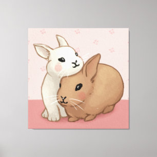 Cute Bunny Illustration Canvas Print