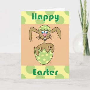 Cute Bunny in Egg Polka Dots Easter Cards