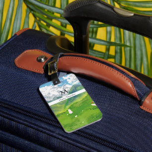 Cute Bunny in Mountain View Personalise Luggage Tag