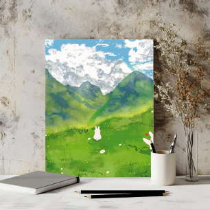 Cute Bunny in Mountain View Poster