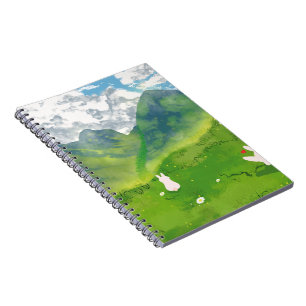 Cute Bunny in Mountain View Spiral Notebook