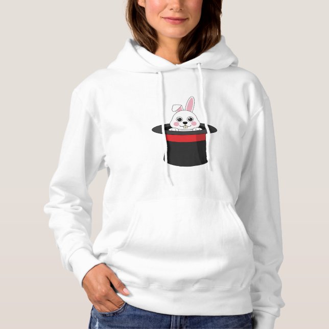 Cute Bunny in Wizard Hat Hoodie (Front)