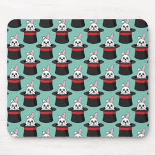 Cute Bunny in Wizard Hat Pattern Mouse Mat