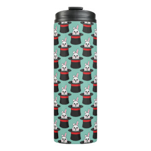 Cute Bunny in Wizard Hat Pattern Thermal Tumbler