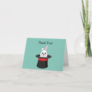 Cute Bunny in Wizard Hat Personalise Thank You Card