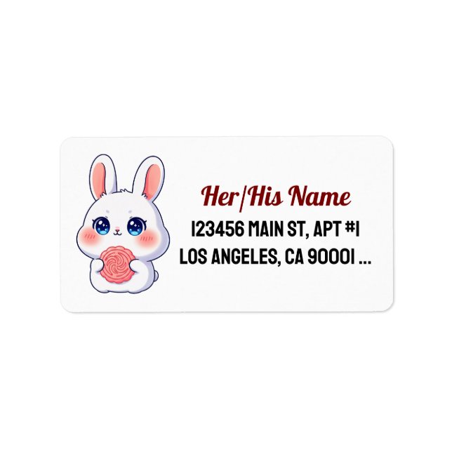 Cute Bunny Label (Front)