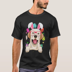 Cute Bunny Labrador Dog Face Easter Eggs Easter Da T-Shirt
