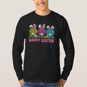 Cute Bunny Leopard Tooth Dental Dentist Happy East T-Shirt