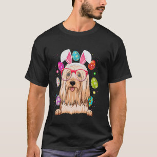 Cute Bunny Lhasa Apso Dog Face Easter Eggs Easter T-Shirt