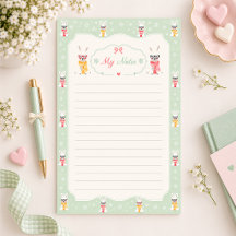 Cute Bunny Lined Stationery Paper