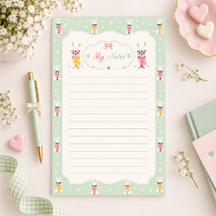 Cute Bunny Lined Stationery Paper
