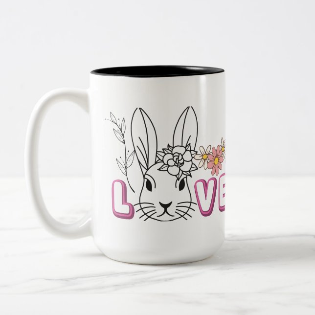 cute bunny love mug (Left)