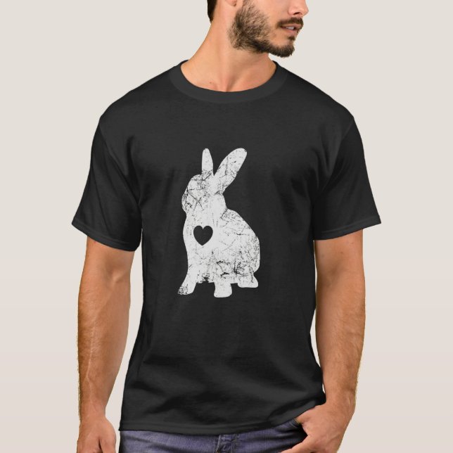 Cute Bunny Love Shirt I Rabbit Silhouette (Front)