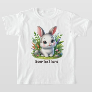 Cute bunny lovers customisable girls T-Shirt