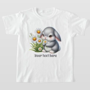 Cute bunny lovers customisable girls  T-Shirt