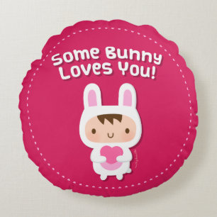 Cute Bunny Loves You Love Confession Pillow